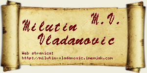 Milutin Vladanović vizit kartica